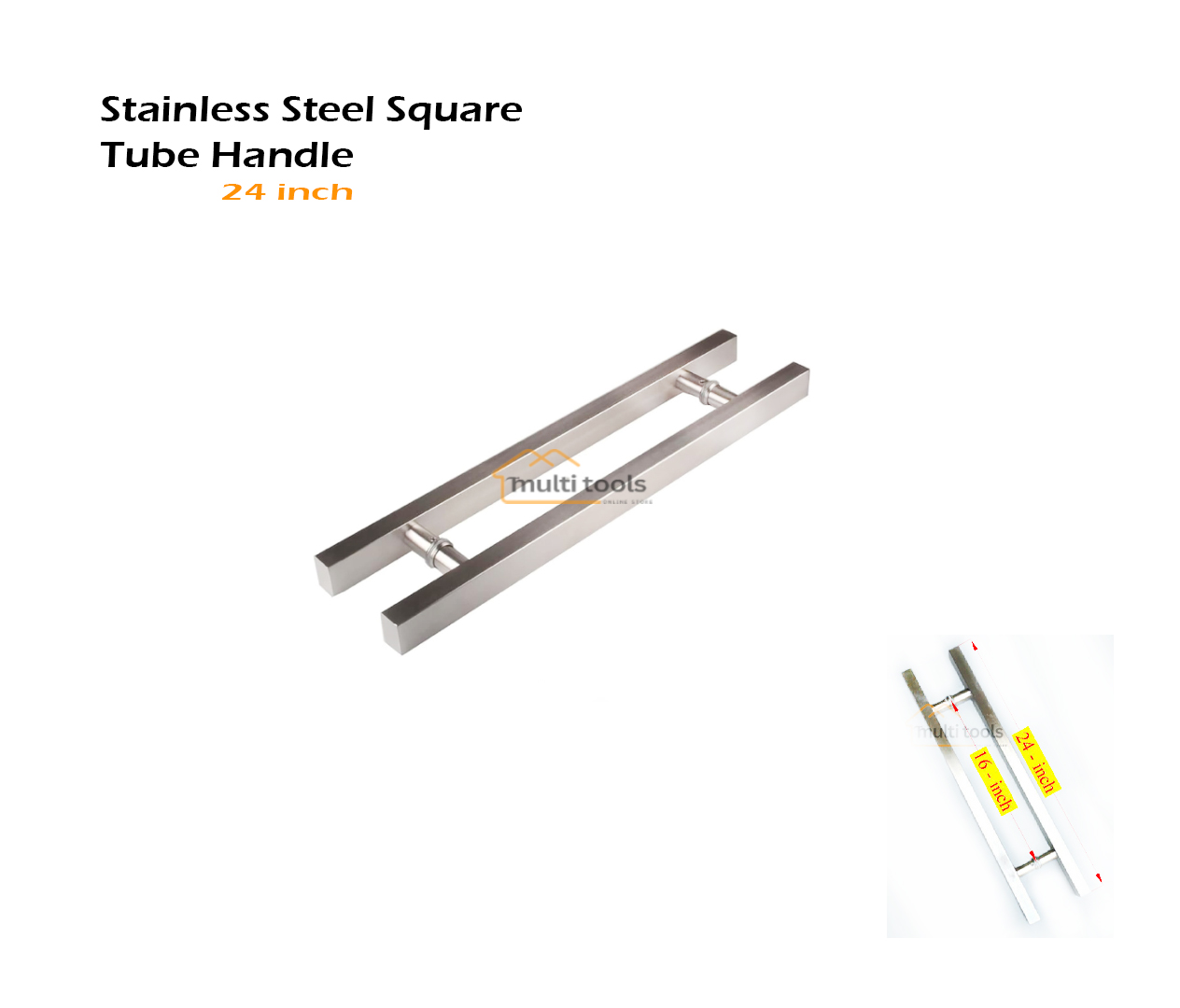 24 Inch Stainless Steel Square Tube Handle